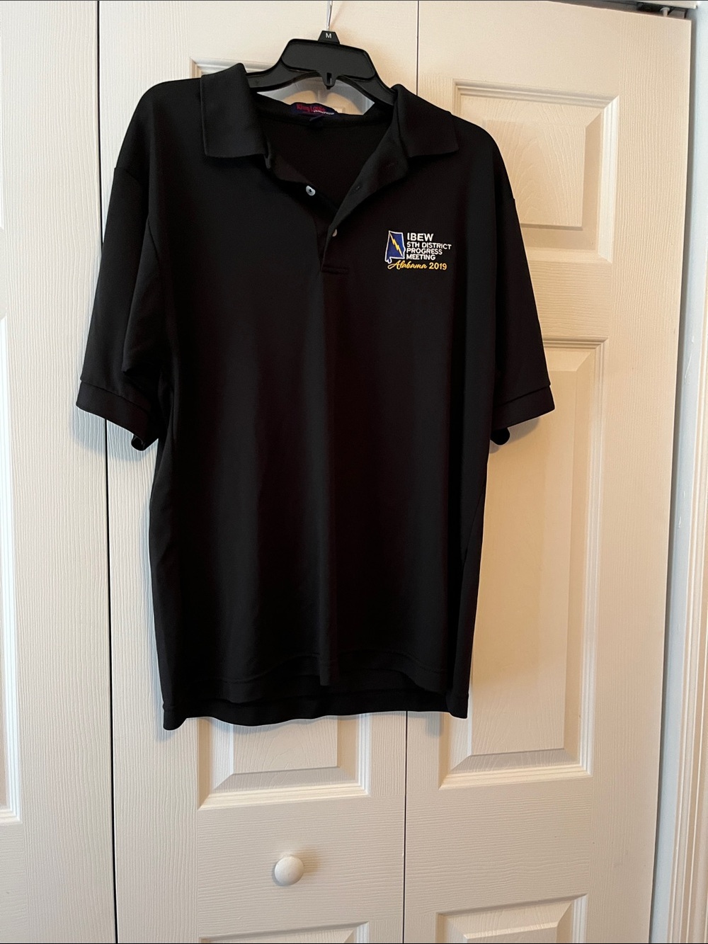 IBEW Black Short-Sleeve Polo Shirt with Embroidered Logo
